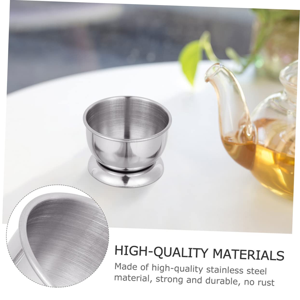 SOLUSTRE 4 Sätze Kleine Teetasse Rostfrei Tassen Faltbar Reisen Haushaltstea Becherbecher Aus Edelstahl Edelstahlbecher Teegeschirr Kaffeetasse Edelstahl Metallbecher Silber 2 Stücke * 4