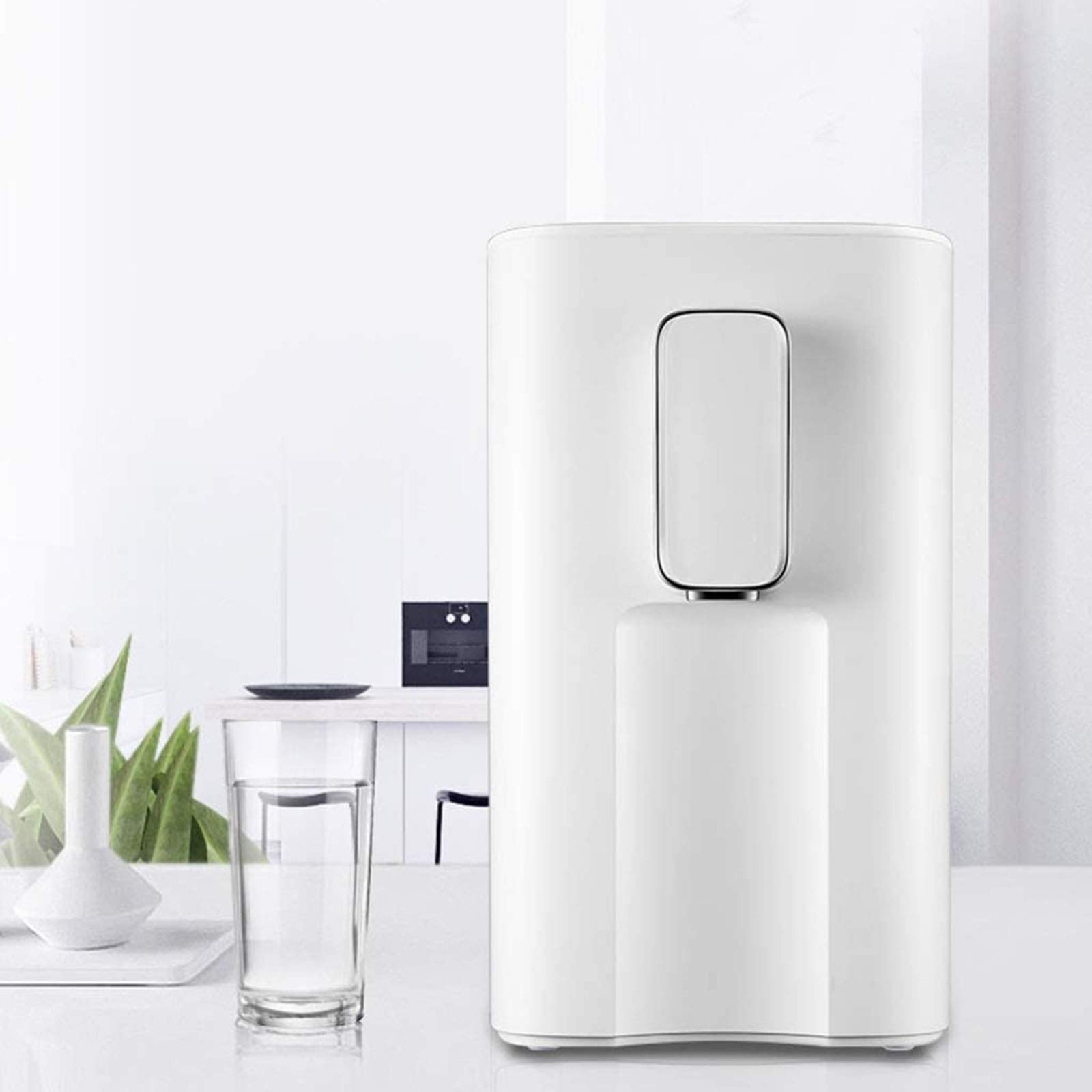 KANBUN Dispensadores de agua caliente para el hogar, dispensador de agua inteligente pequeño dispensador de agua instantáneo, seis controles de temperatura (color: blanco, tamaño: 19 x 19 x 32 cm)
