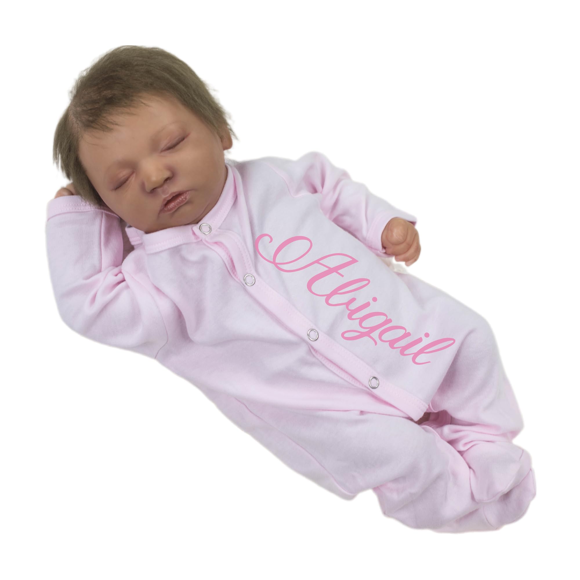 New Baby Girl Heat Transfer Vinyl Personalized Footie One Piece Romper with Pink Coming Home Outfit
