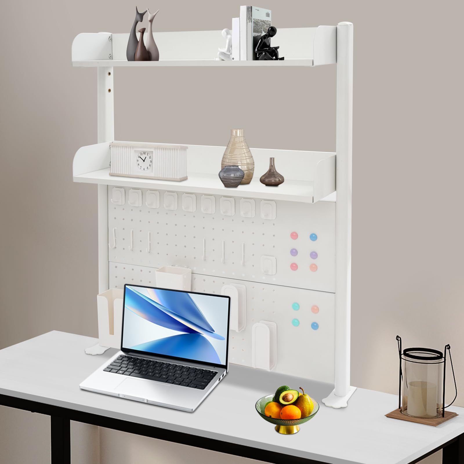 Étagère d'organisation de bureau blanche multi-usages en panneaux enfichables Étagère à livres de bureau à pince multi-usages Étagère d'organisation 80 x 12,5 x 95 cm pour le lieu de travail