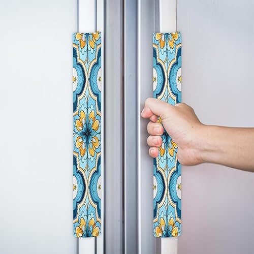 Vista 41 de Juego de 2 fundas para manijas de puerta de refrigerador con uvas de vino tinto, protector para nevera, microondas, estufa, horno, lavavajillas Vino