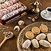 Zalatimo Sweets Since 1860, 100% All Natural Assorted Mamoul Shortbread Cookies, Square Metal Gift Tin, Slightly Sweet Cookies, Pistachio, Walnuts, Dates, No Preservatives, No Additives, 1.7Lbs