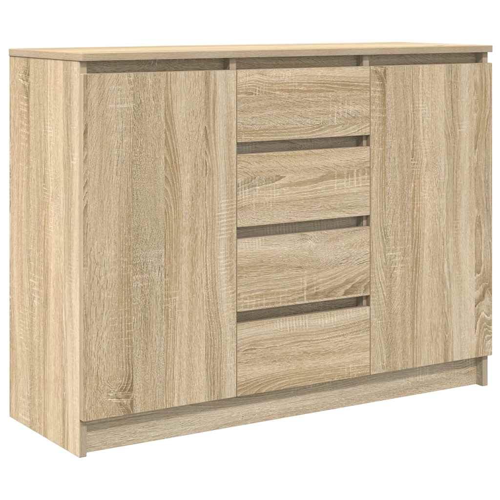 vidaXL Aparador con cajones Roble Sonoma 100,​5x35x76 cm, Armario de almacenaje, Mueble aparador, Mueble de Pasillo, Mueble Buffet