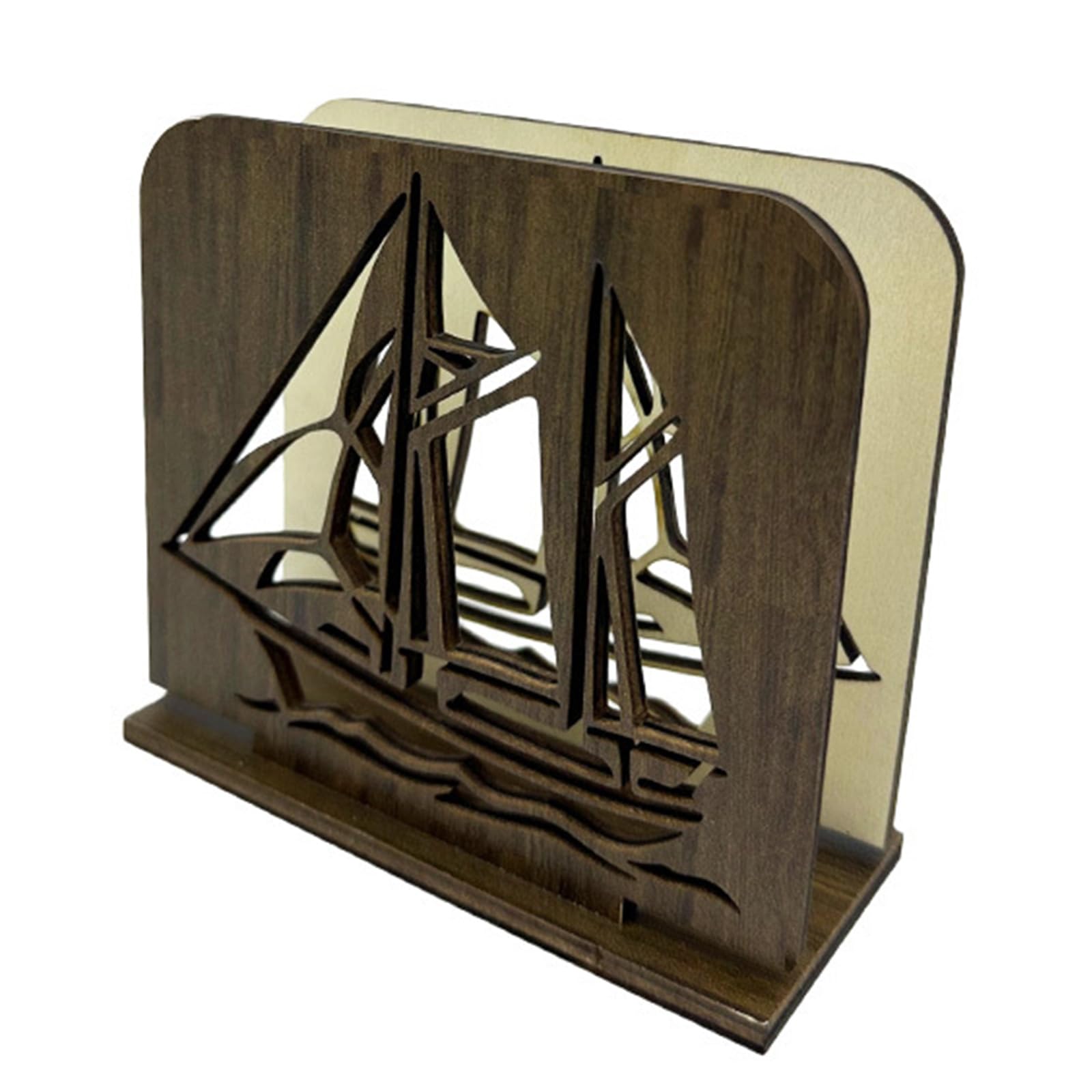 HENYGEN Carved Wooden Tissue Dispenser Paper Towel Holder for Stylish Home and Restaurant Table Setting Traditional Napkin Stand