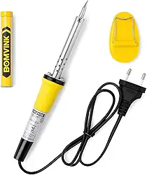 Ferro de Soldar Profissional 60W 110V - Aquecimento Rápido com Suporte e Fio de Solda Certificado INMETRO Ideal para Eletrônica, Reparos, Placas e Cabos – Leve e Ergonômico (110V)