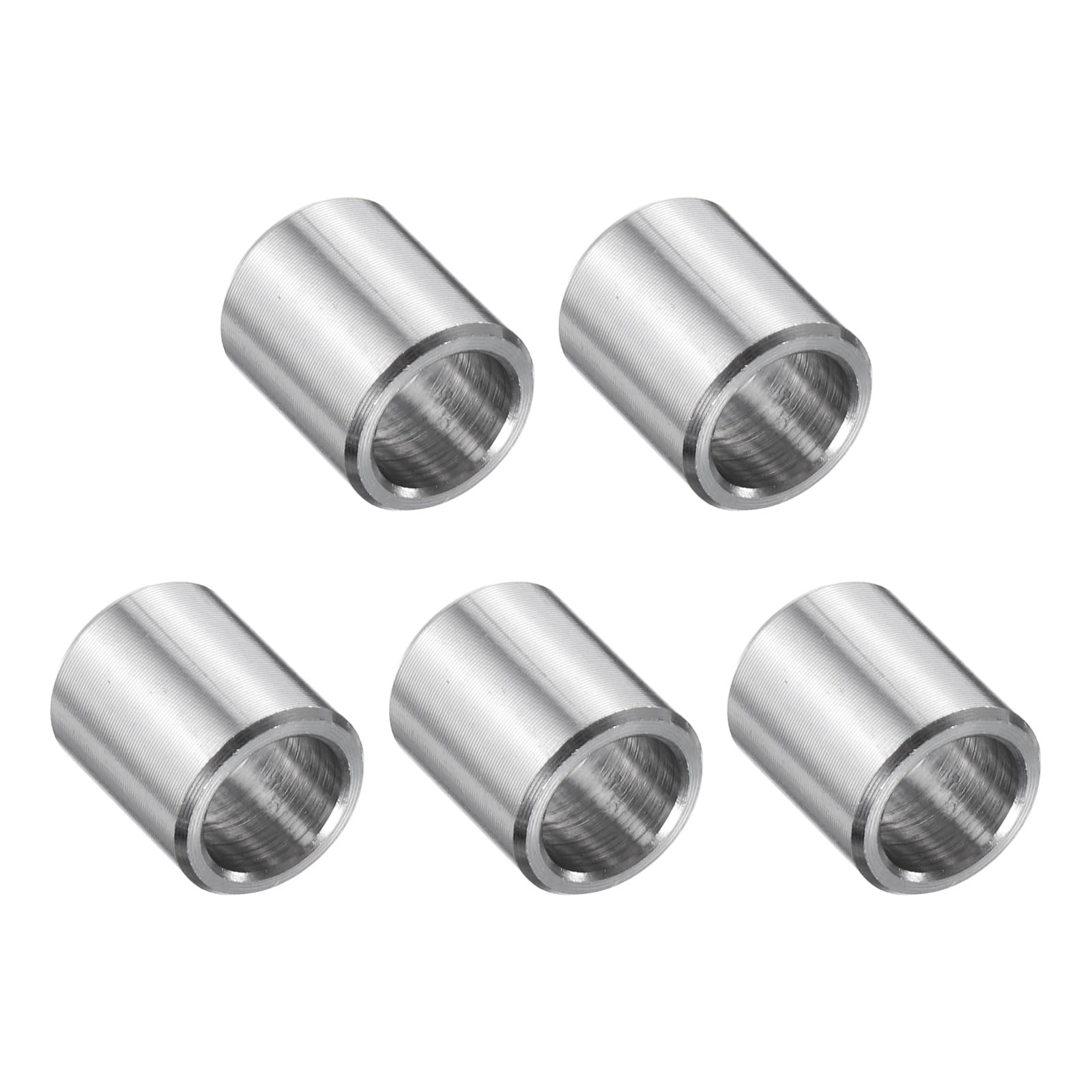 uxcell 5 Pcs Stainless Steel Spacer 3/8" Bore x 1/2" OD x 1/2" Length Screw Bushing Plain Finish Round Metal Spacer for M12 Screws Bolts and Rods