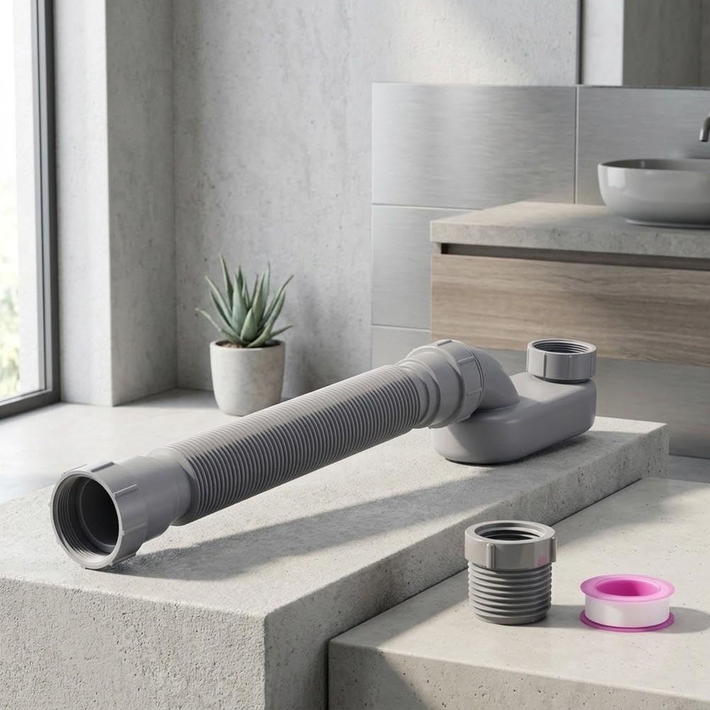 Sifón Plano Flexible para Bañera Ahorro Espacio Sifón Plano Flexible