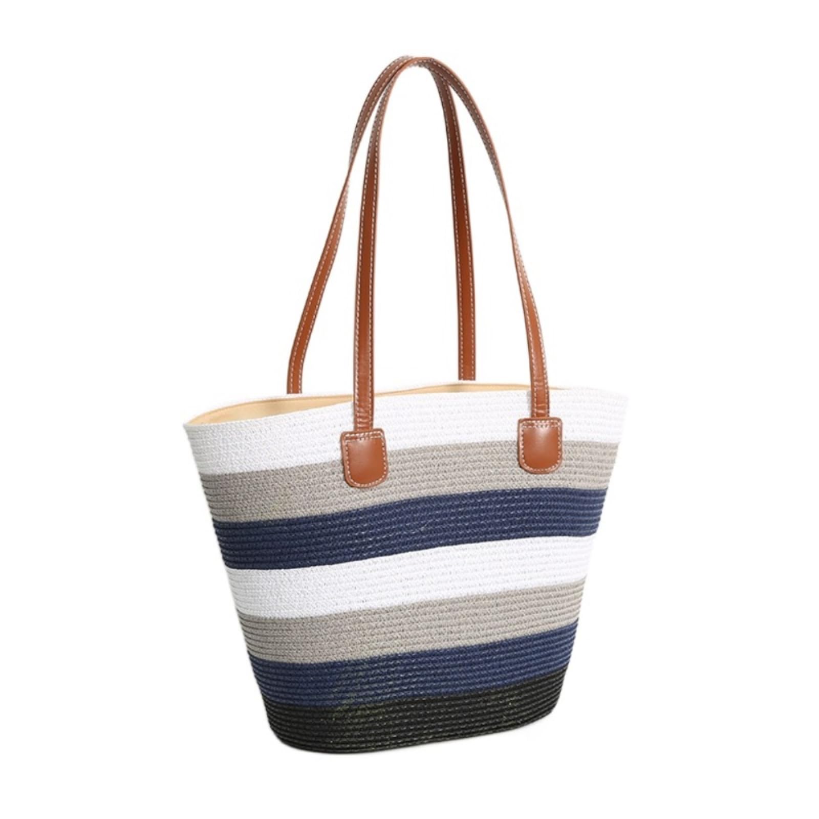 Torba Crossbody Moda Słomka Duża Pojemność Tkane Ramię Kwadratowy Zamek Błyskawiczny Kapelusz Wakacje Torby Z Górnym Uchwytem