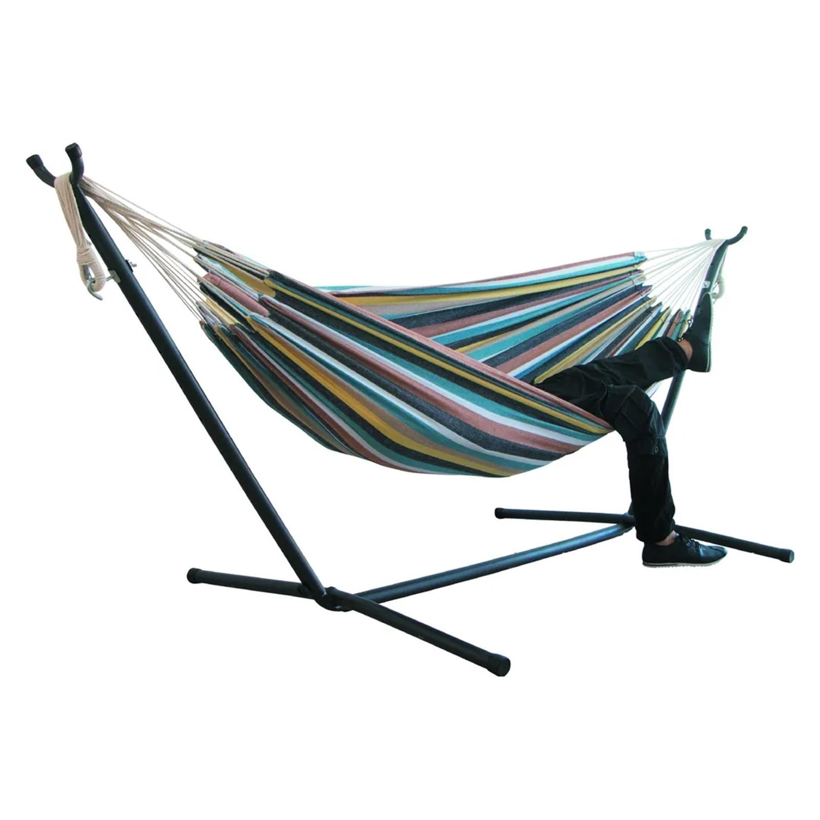 200x150cm Portable Outdoor Camping Hammock Hanging Bed Ultralight Tourist Sleeping Hammock Canvas(Without Bracket)(Color-C)