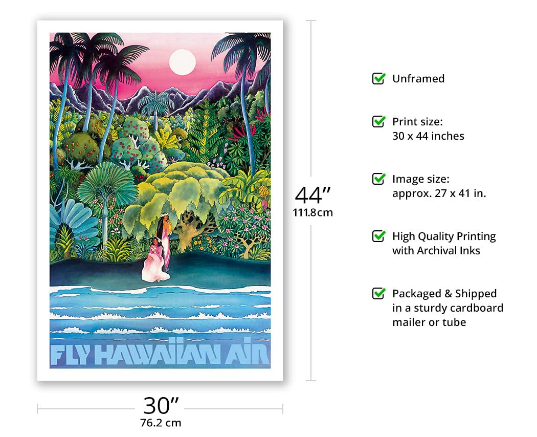 Amazon.com: Fly Hawaiian Air - Hawaii Women on the Beach Matte Art