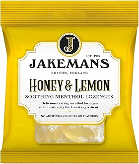 Honey & Lemon 73g - Pack of 12 - Soothing Menthol Lozenges - Suitable for Vegetarians, Yellow