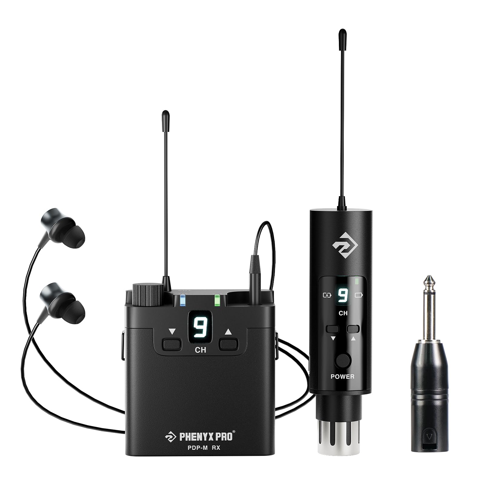 Photo 1 of Phenyx Pro UHF Wireless in-Ear Monitor System, Professional IEM System w/Stereo Monitoring, 16 Frequencies, 200 ft Range, Transmitter & Beltpack Receiver for Studio, Bands, Live Performance (PDP-M)
