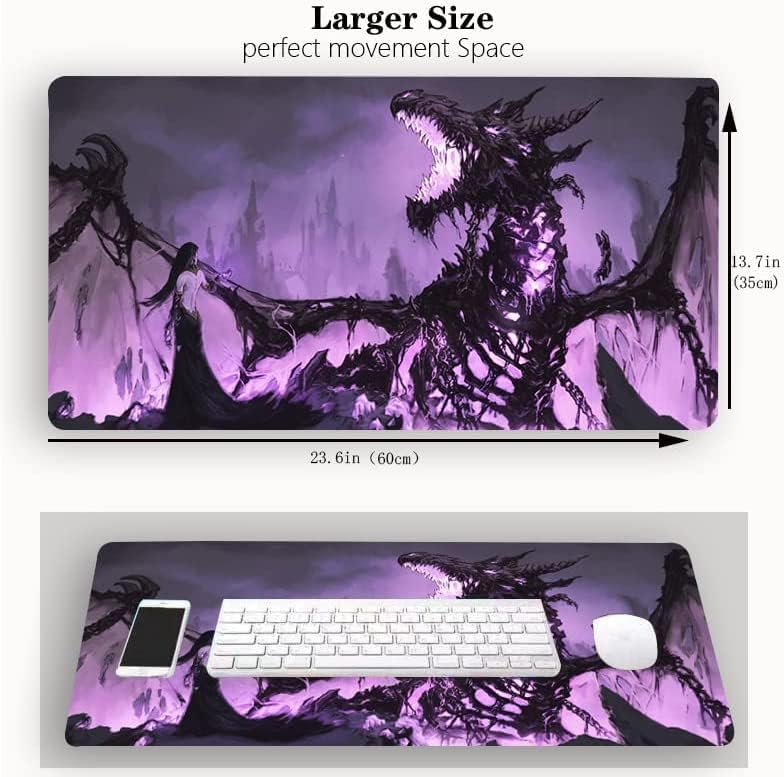 Miniatura 2 de MTG - Tapete de juego con zonas compatible con TCG, accesorios de juego de cartas de 14 x 24 pulgadas, Fantasy Dragon 052