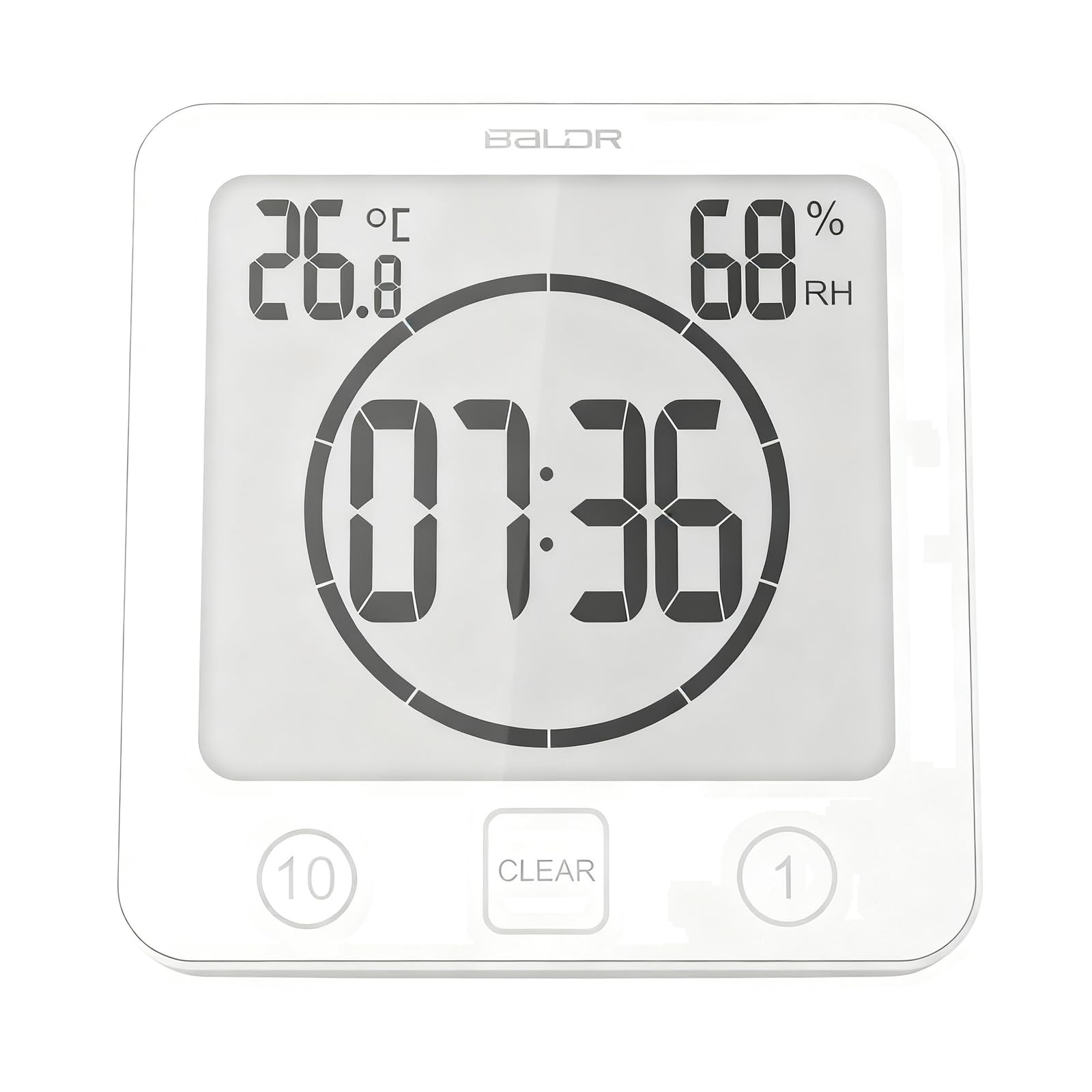 Zambuph Shower Clock Waterproof With Various Installation Options white