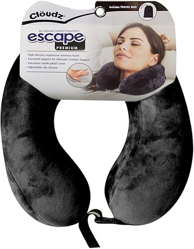 Miniatura 2 de Cloudz Escape Premium Memory Foam Travel Neck Pillow - Negro