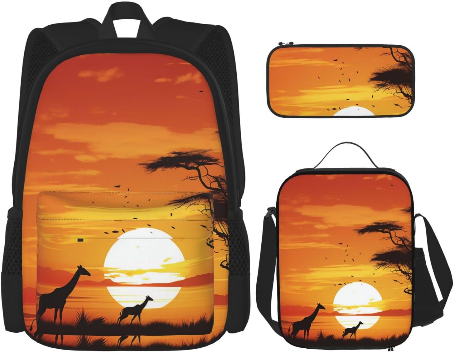 3 in1 Travel Laptop Backpack with Lunch Bag and Pencil Case Casual Daypack