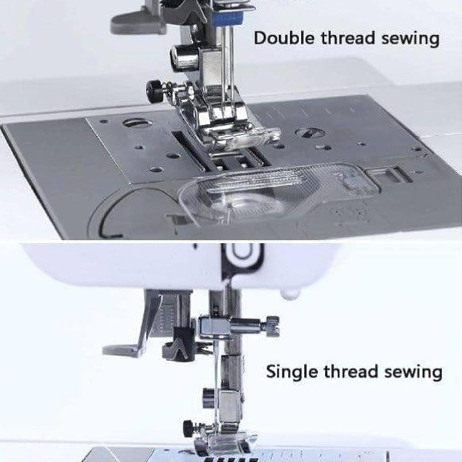 Nähmaschine für Anfänger, tragbare Mini-Stickmaschine elektrisch, 12 integrierte Stiche, Doppelnadel-Nähen, Anfänger-Set