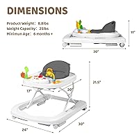Vista 6 de Andador plegable para bebés, centro de actividades para bebés 3 en 1 para niños y niñas, caminante para niños pequeños con velocidad de altura