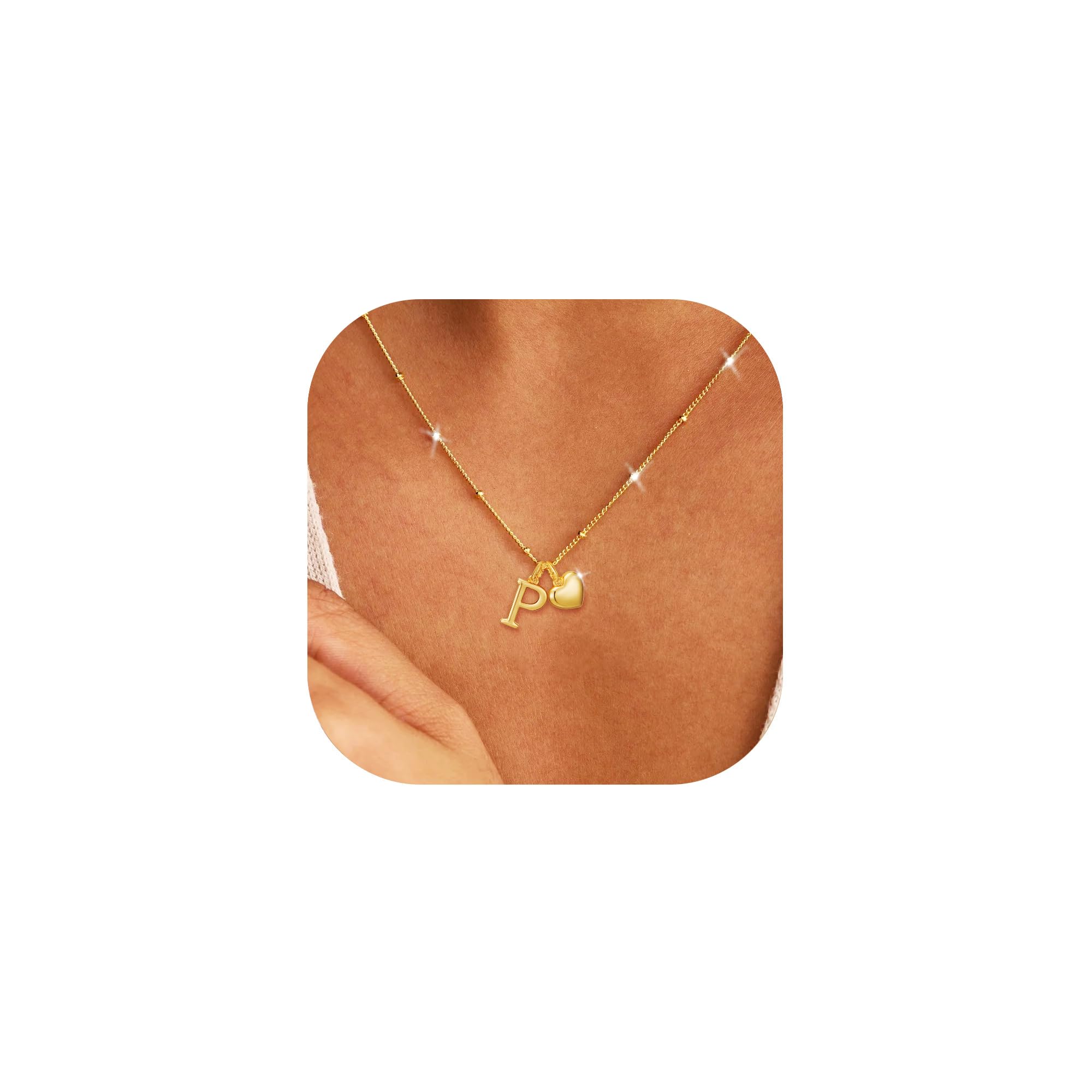 Rajputana Collana Con Iniziale Cuore Collana Donna Oro Regalo Compleanno | Collana Donna Oro Collana Con Nome Collana Con Lettera Initial Gold Necklace For Women Jewellery Regalo Donna Compleanno