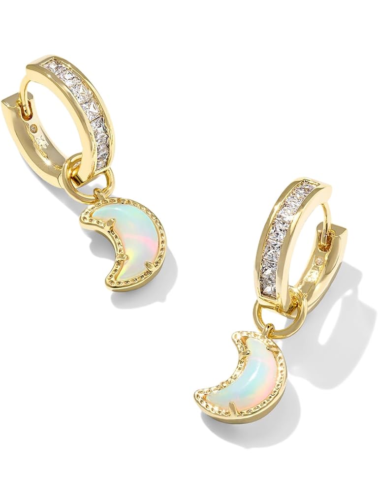 Gold Kendra Scott Moon Huggie Earrings