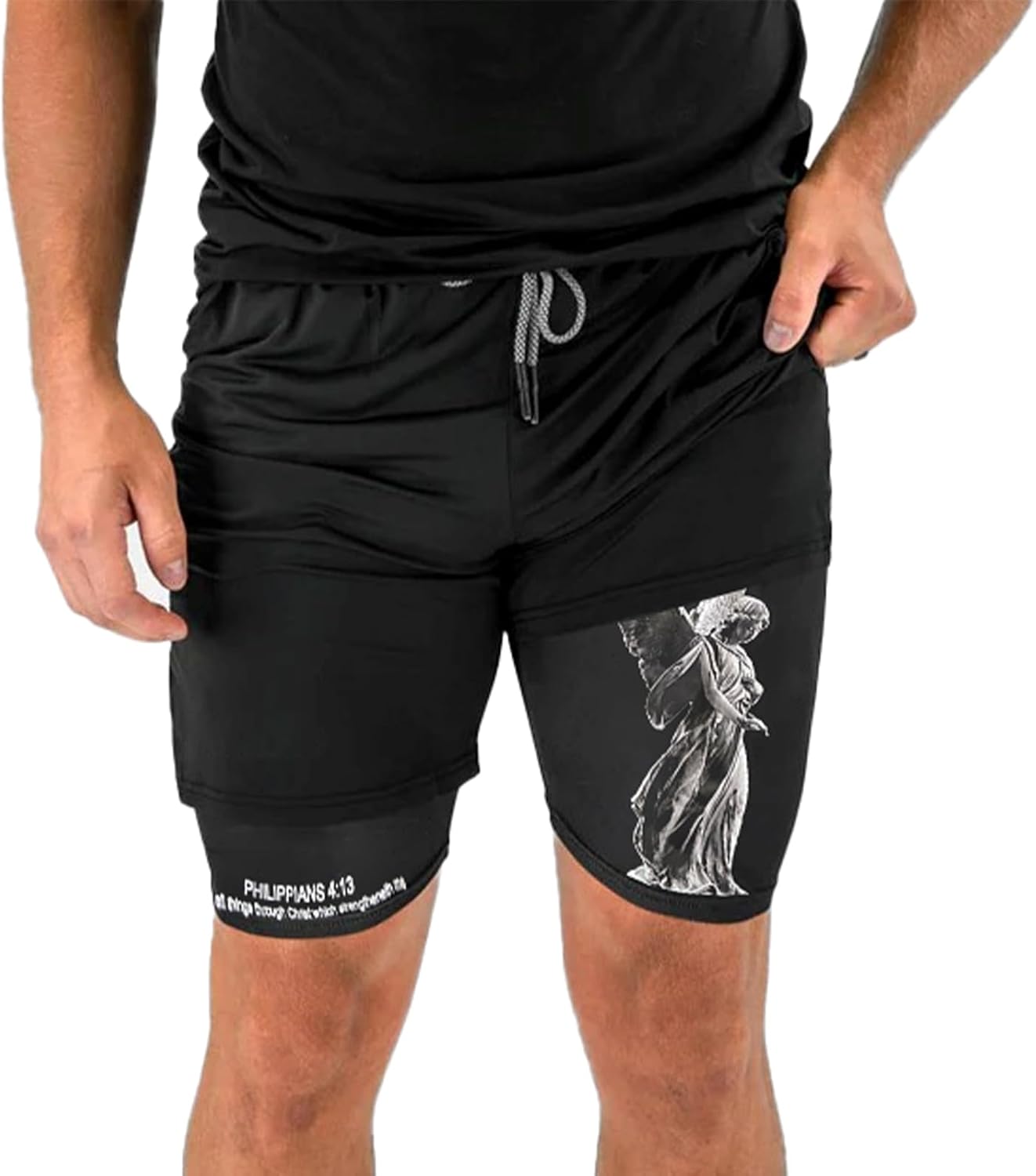 OEBLD Mens Athletic Shorts 2-in-1 Gym Workout Running 7'' Shorts with Towel Loop