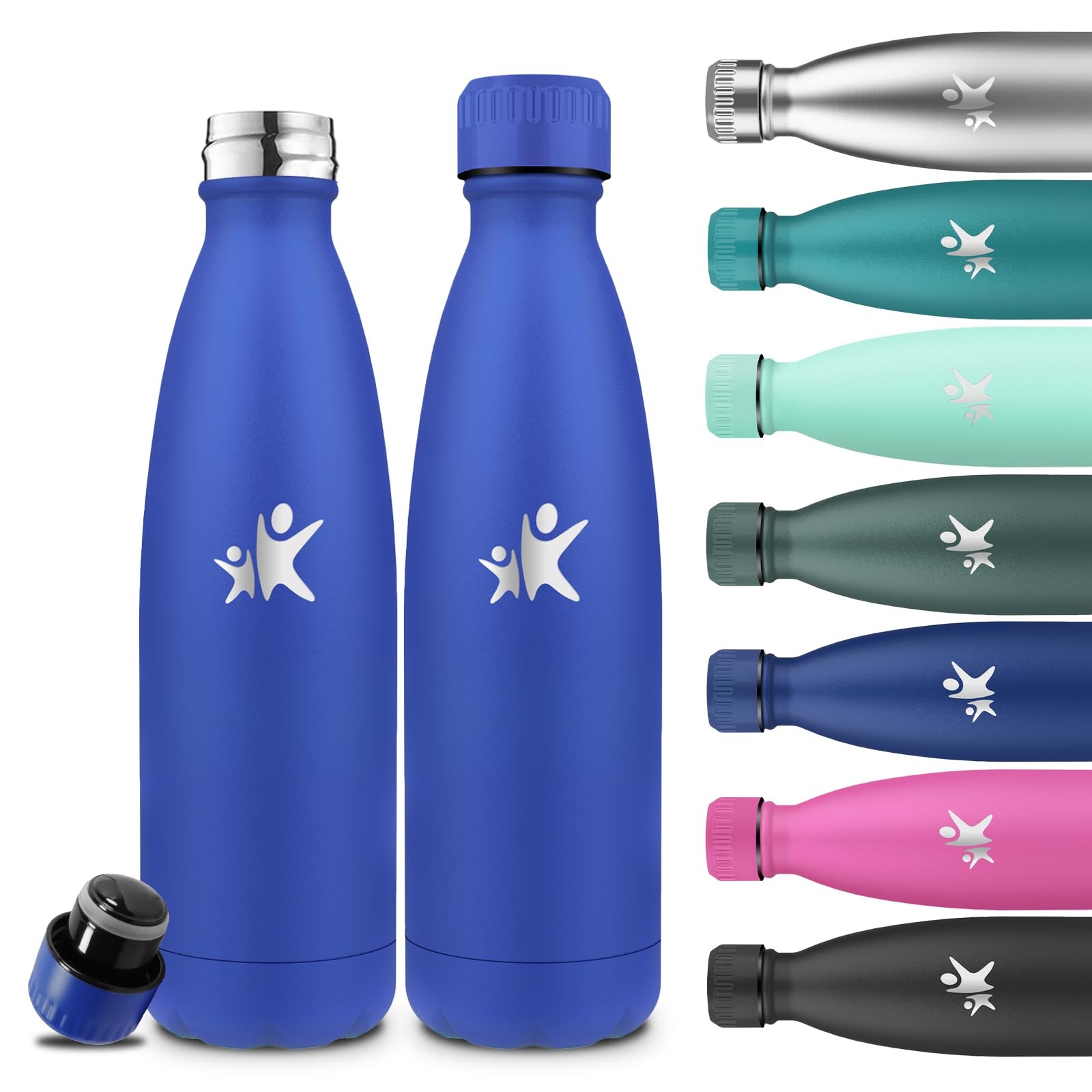 Grsta Water Bottle 750ml Thermal Water Bottle BPA Free Leakless Metal Vacuum Insulated Water Bottles for Fitness Camping Hiking Yoga Travel