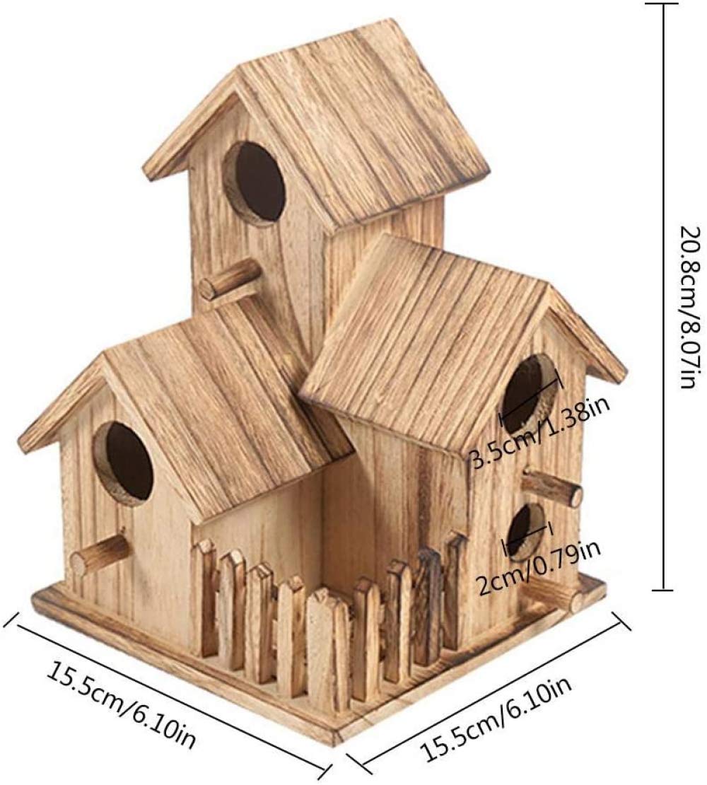 Vogel-Nistkasten für kleine Vögel, drei Vogelfutterboxen Haus Brutnest für Garten Innen Dekoration Außen