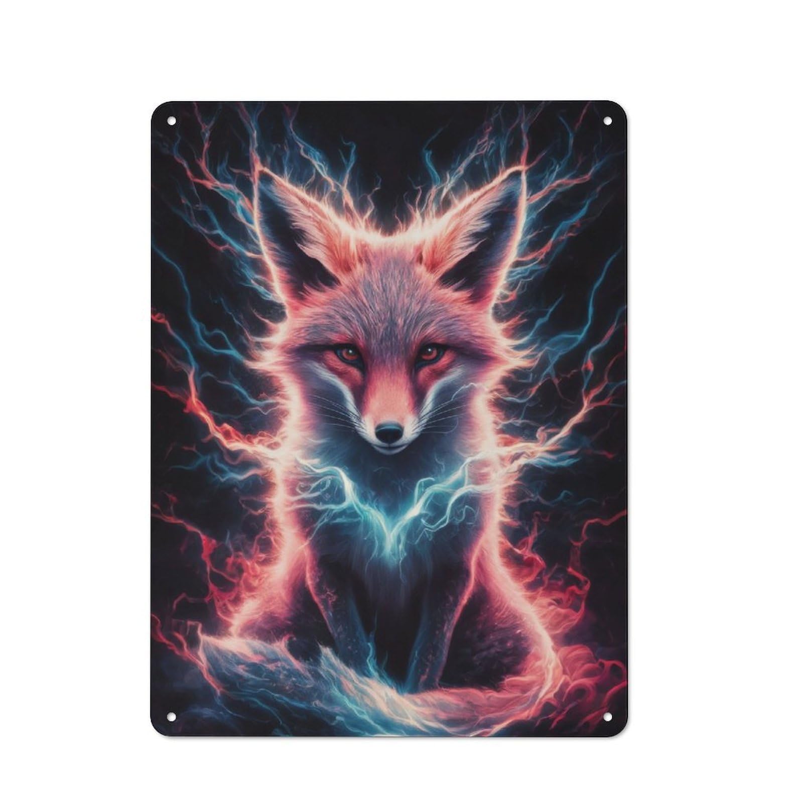 Junmoney Fox Electric Vintage Tin Sign 40X30cm With For Guest Room Or Hallway, Suited To Wall Displays In Guest Rooms And Hallways