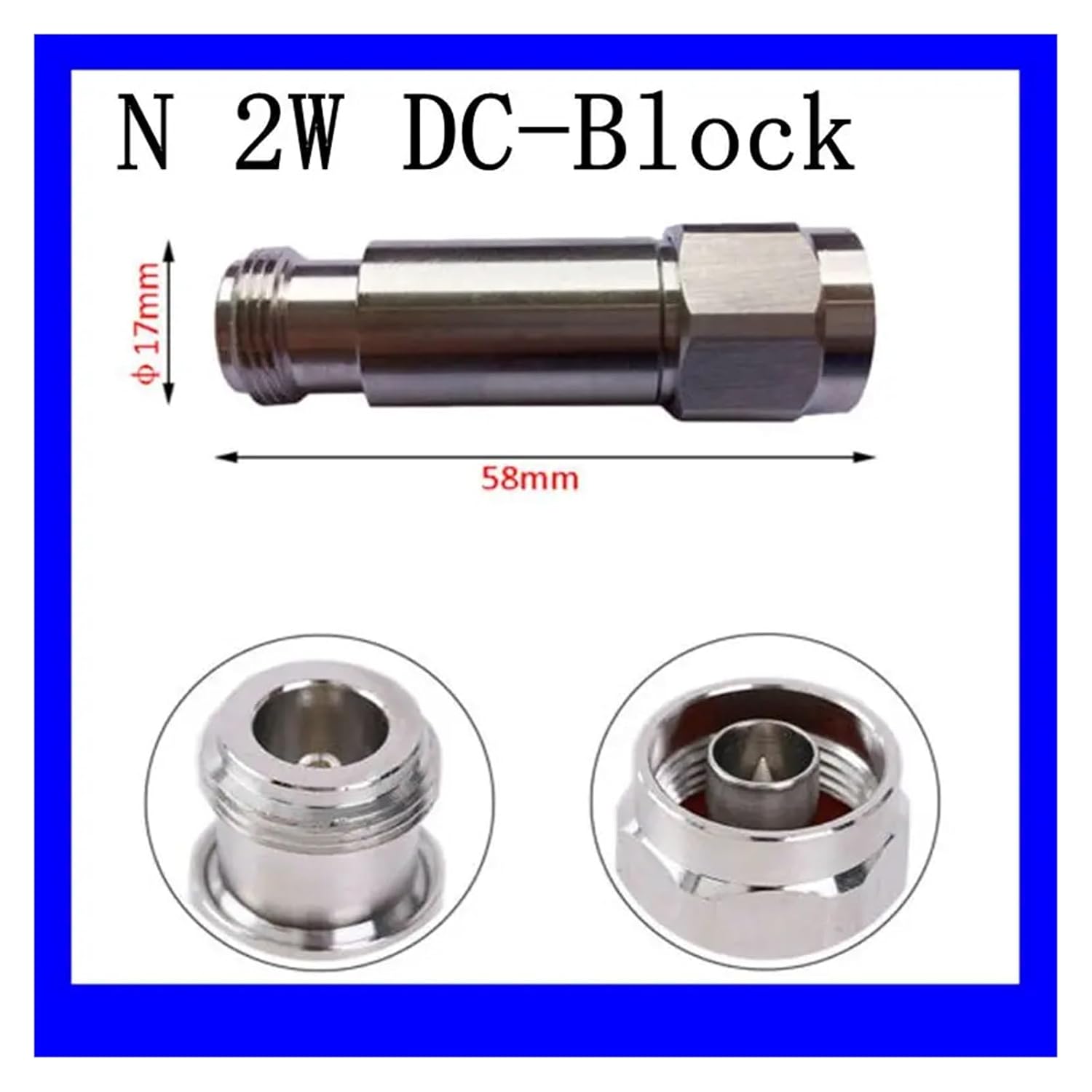 2W DC-Block N Male to Female DC-3.0GHz 50ohm Coaxial Block SWR 1.2 DC Blocker Connector 50ohm Attenuator