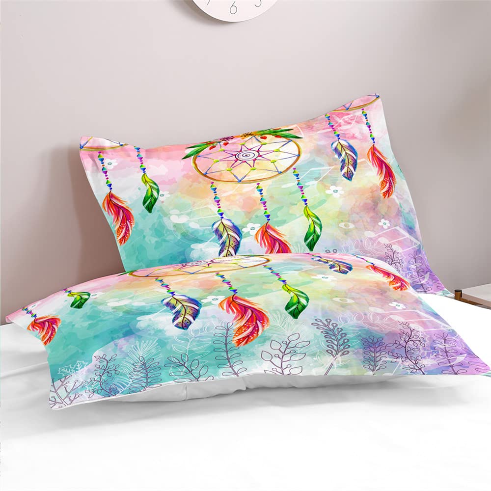 Surwin Parure De Lit 2 Personnes Housse De Couette 220x240 Avec Motifs Attrape-rêves – Microfibre 3D