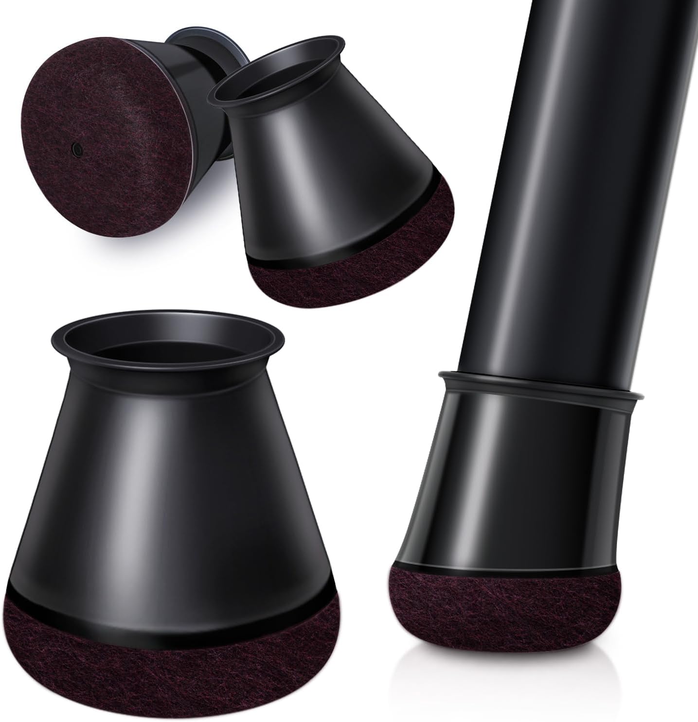 OCONDA 24 Pezzi Gommini per Sedie Rotondi Silicone，Nero Fit:14-20mm