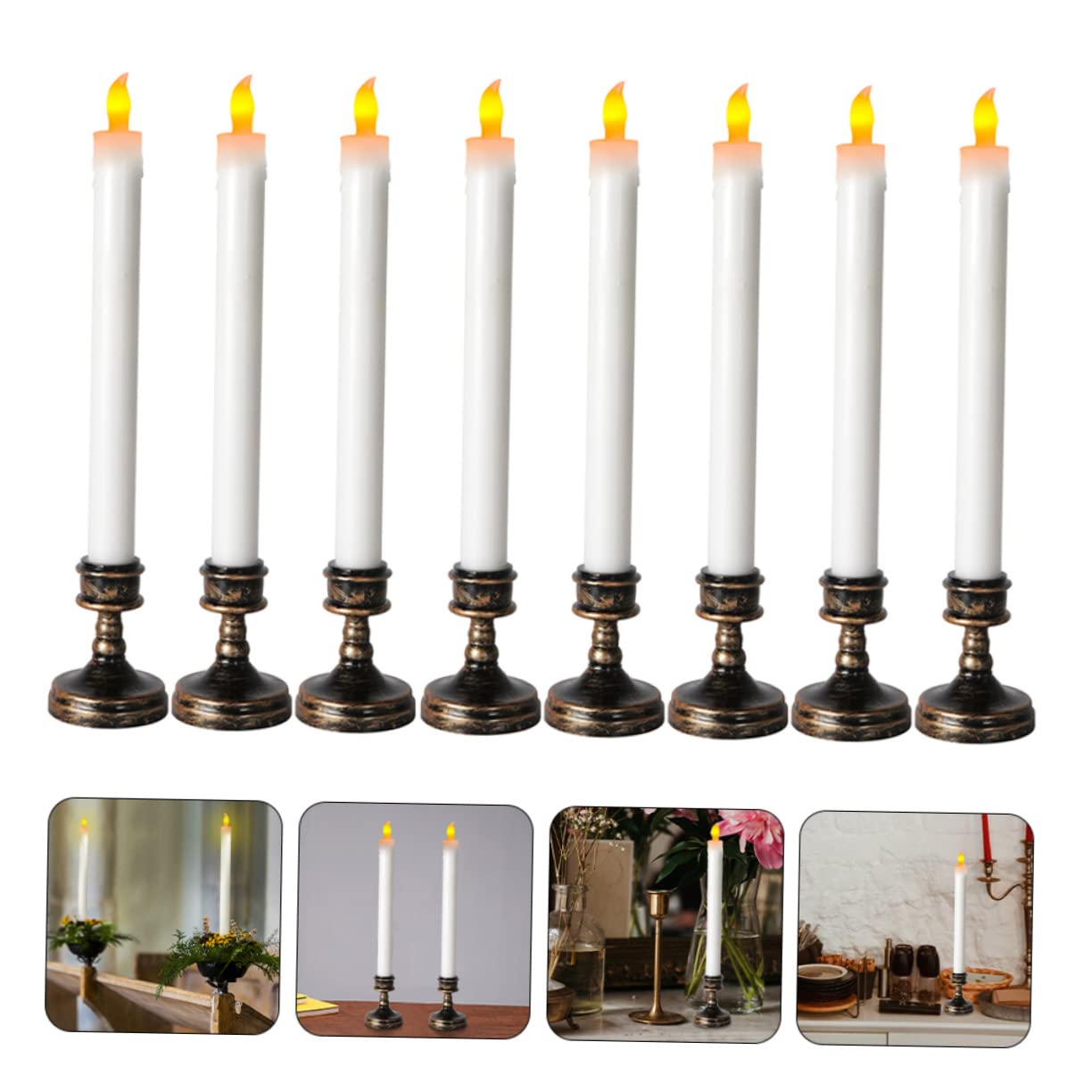 EXCEART 8pezzi Candele Led Senza Per Decorazioni Di Natale e Matrimoni Di Candele Elettroniche Con Base Per Eventi Interni Ed Esterni