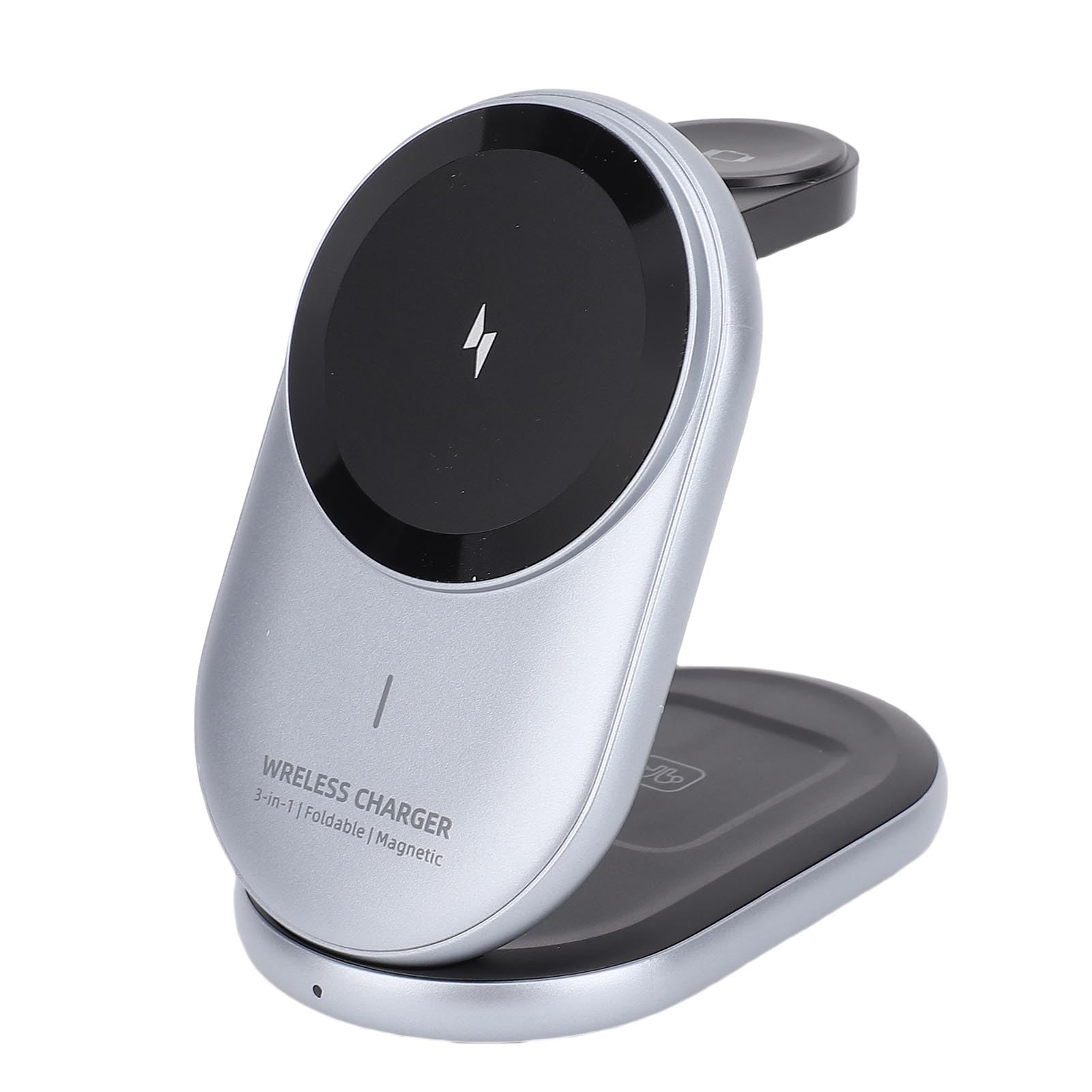 Generic Station de Charge sans Fil Rapide 15 W pour Téléphone Montre écouteur compatibilité Universelle Magnétique pour Bureau à Domicile Noir, Conception Pliable en Composite ABS