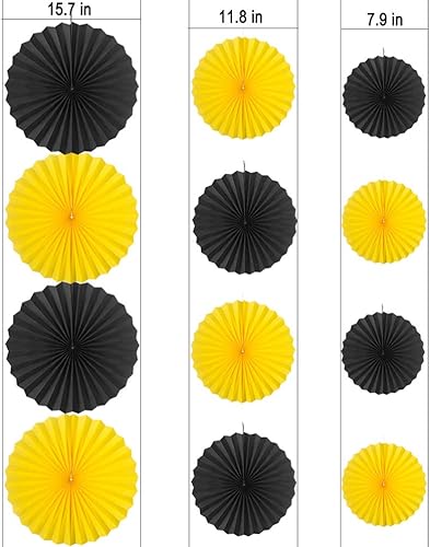 Miniatura 76 de MOWO Abanicos de papel rosa y naranja intenso, decoración de pared para colgar en el techo, decoración para otoño, otoño, Acción de Gracias, baby