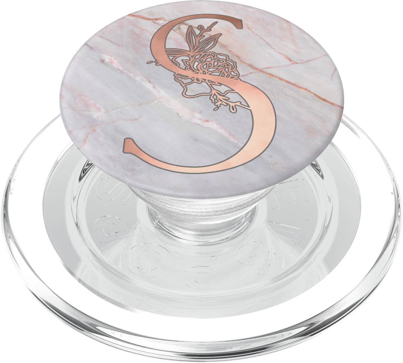 Rose Pink Letter S First Initial Monogram AAN124 PopSockets PopGrip: Swappable Grip for Phones & Tablets PopSockets PopGrip for MagSafe