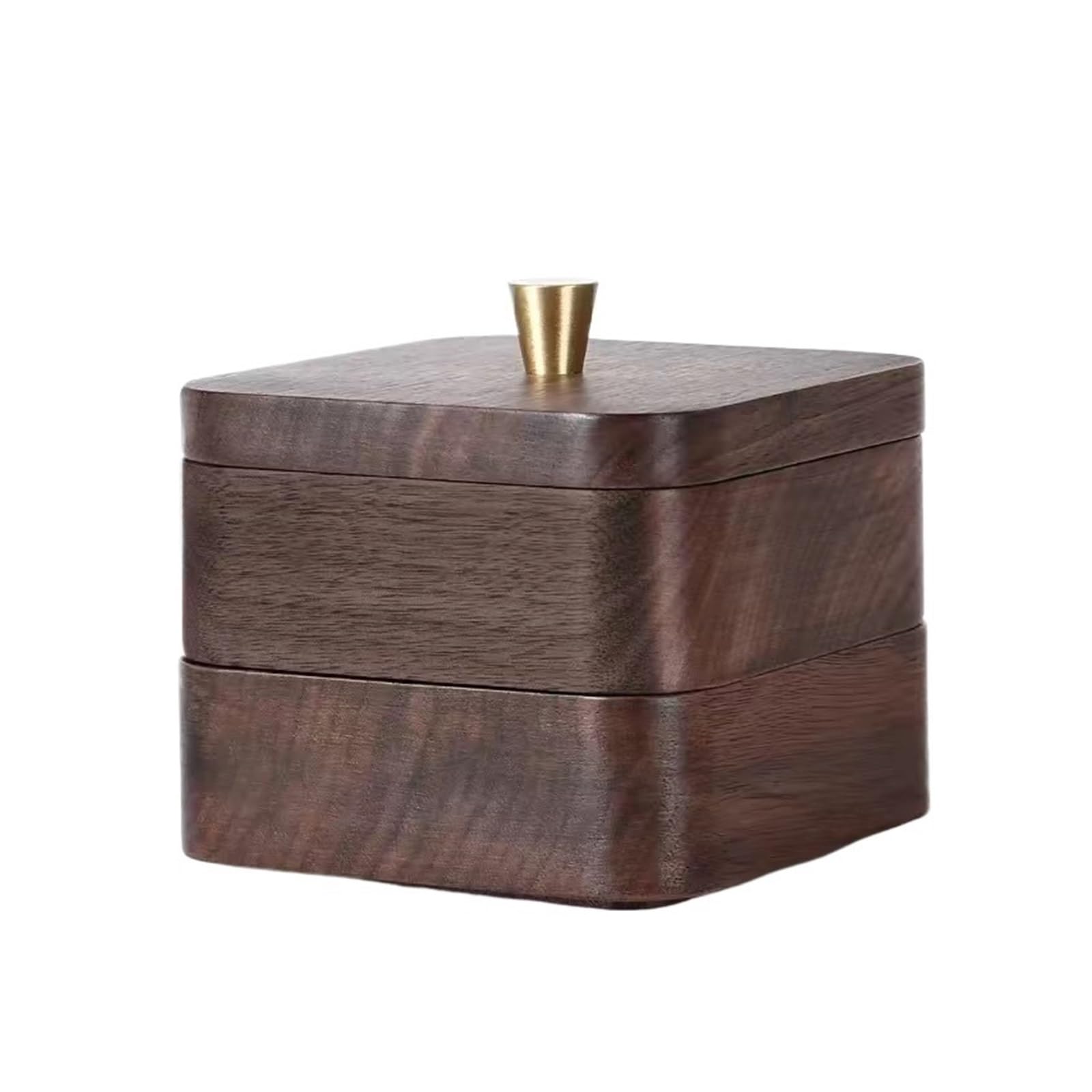 Gwyzax Toothpick Holder Black Walnut Wooden Floss Box Double Storage Organizer for Cotton Swabs Toothpicks
