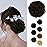 BARSDAR Human Hair Bun Extensions - Real Human Hair Buns Scrunchie for Women - Natural Dark Brown Updo Chignons Daily - Dark Brown