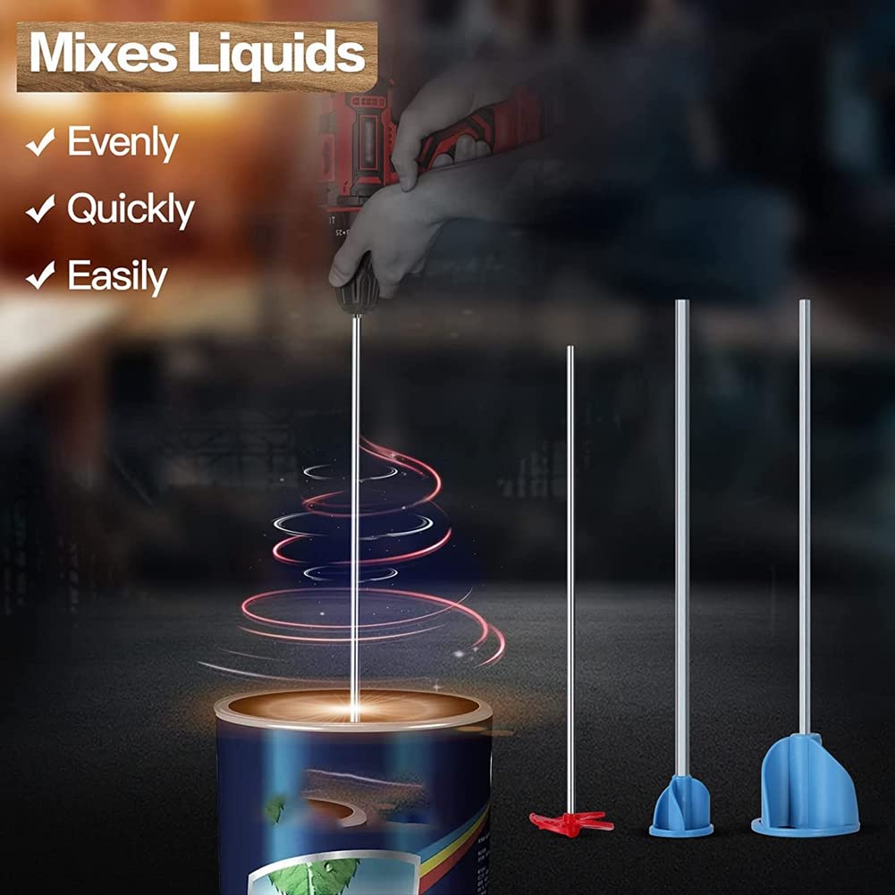 Set 3 Pale Per Miscelatore - Per Trapano, Per Resina, Fango E Ceramica, Lunghezza 35-38 Cm - Foto 7