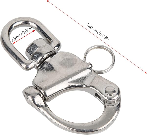 BORDSTRACT Moschettone, moschettone a sgancio rapido in Acciaio Inossidabile per impieghi gravosi, moschettone per Barca a Vela, Barca a Vela, Yacht, Braccialetto, 3 Misure - 2