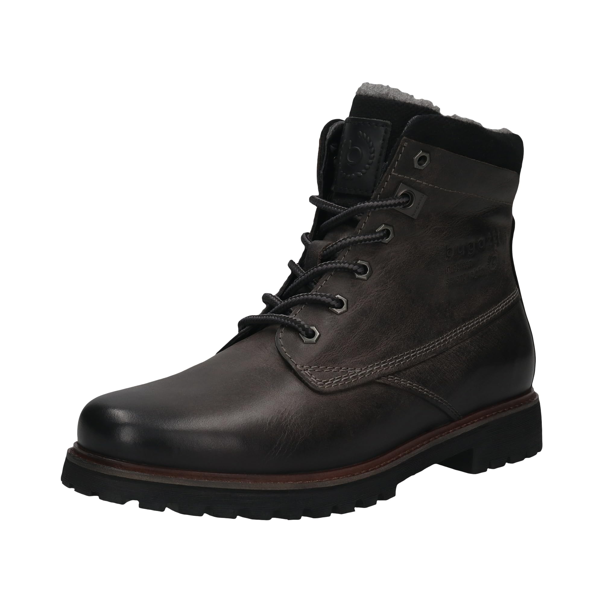 bugatti Men's Lace-Up Boots, Warm Lined, darkgray, 12 UK