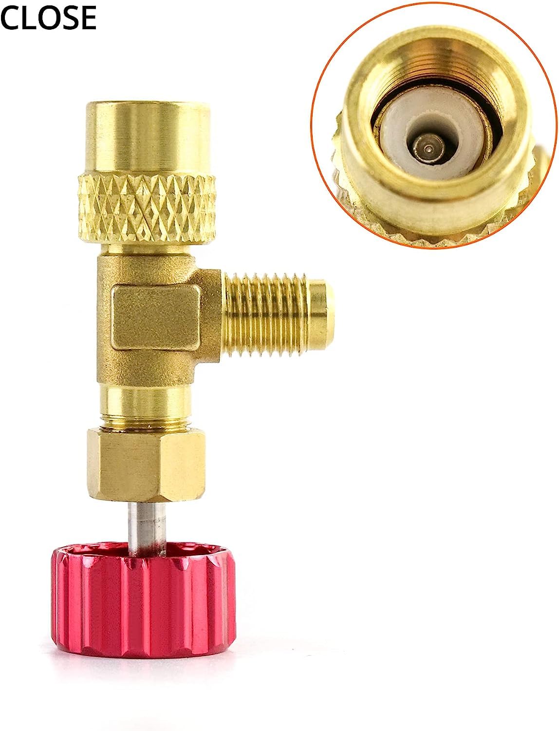 Rubinetto premivalvola shut-off R32 R290 R1234YF femmina 1/2 ACME SX (sinistro) - uscita maschio 1/4 SAE PROFESSIONAL SERIES