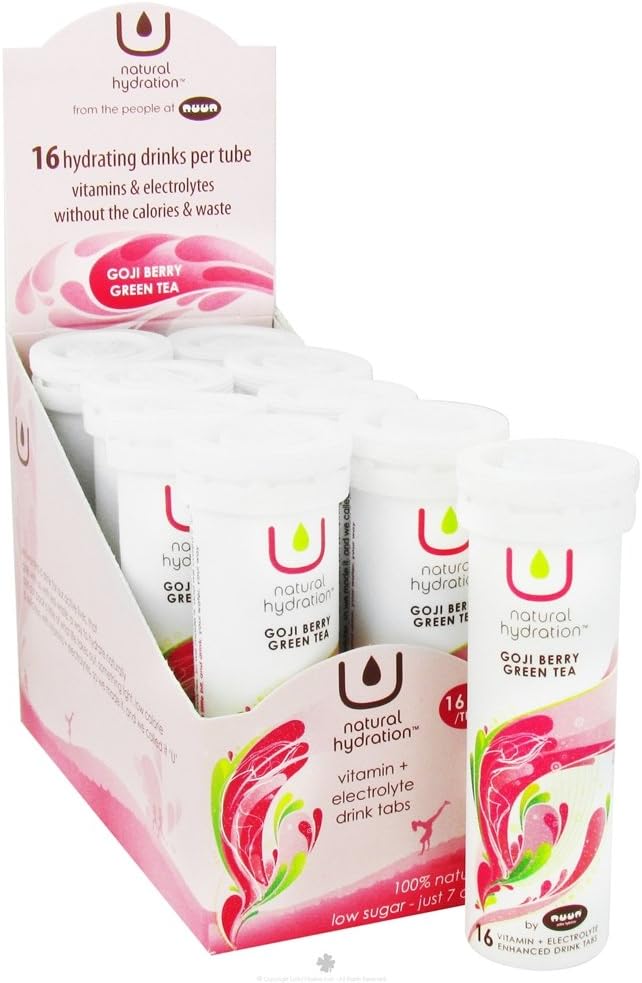 Nuun - U Natural Hydration Vitamin Electrolyte Enhanced Drink Tabs Goji Berry Green Tea - 16 Tablets