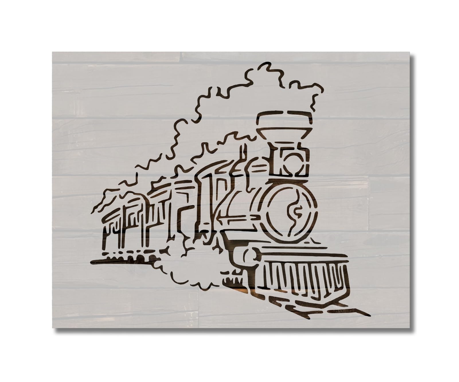 Locomotive Train Stencil Steam Engine Template Reusable for Painting on Walls, Wood, Arts and Crafts (429) - 8.5 x 11 Inches