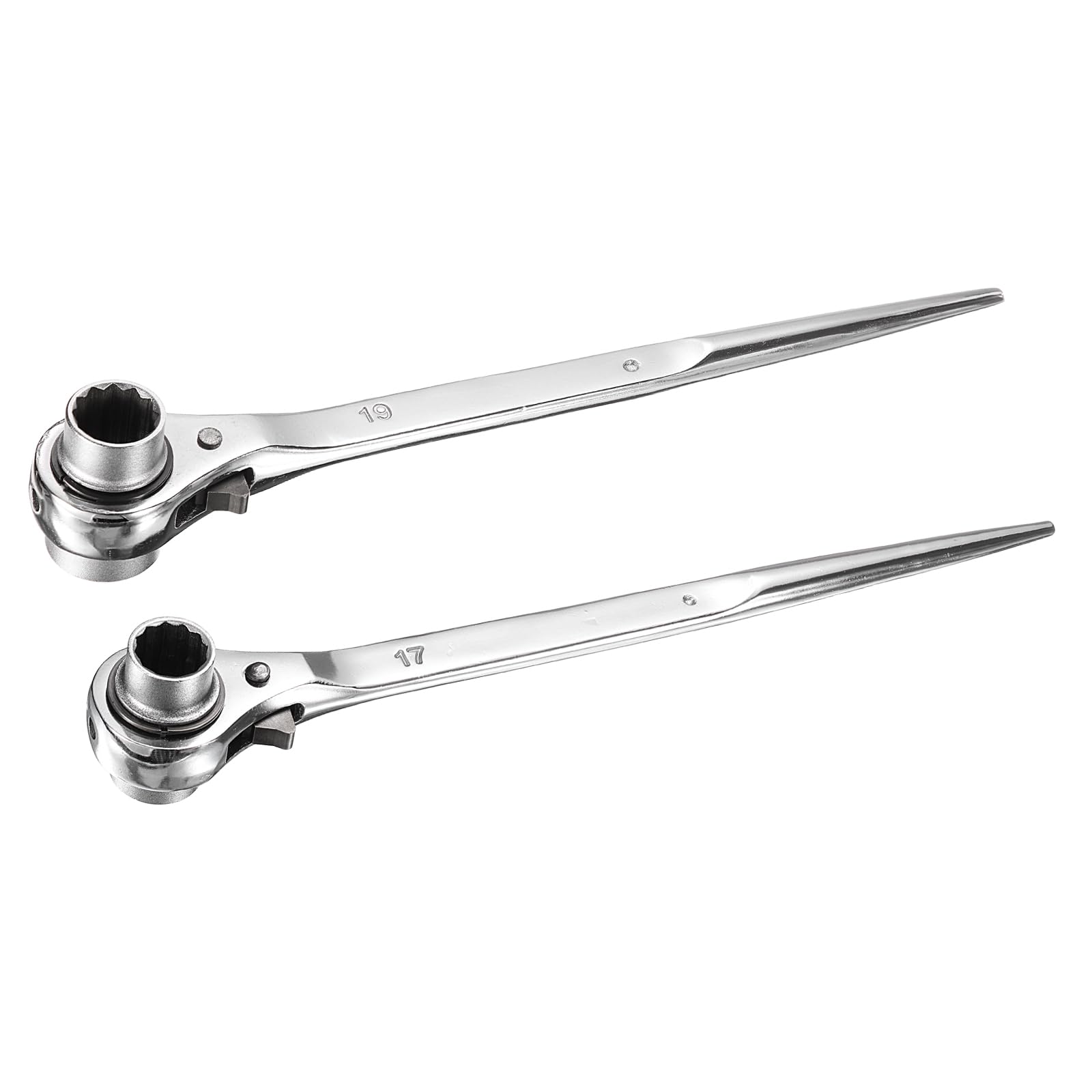 Clé à cliquet double dimension 17 x 19 mm à profil 12 pans argent