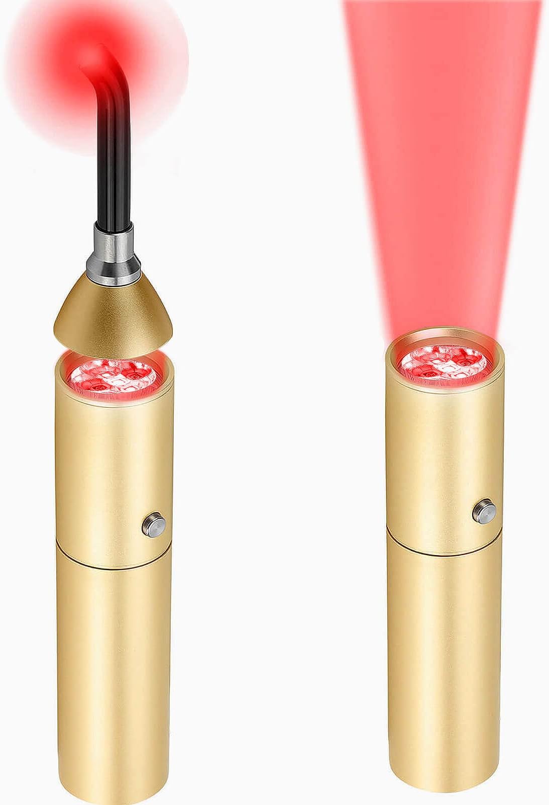 LukirchRed Light Therapy Device, Removable Tip, 5 Wavelengths (460nm 630nm 660nm 850nm 940nm), 3 Mins Timer, 15W LED Blue Red Infrared Light Therapy Torch for Pain Relief on Body, Mouth, Nose and Ear