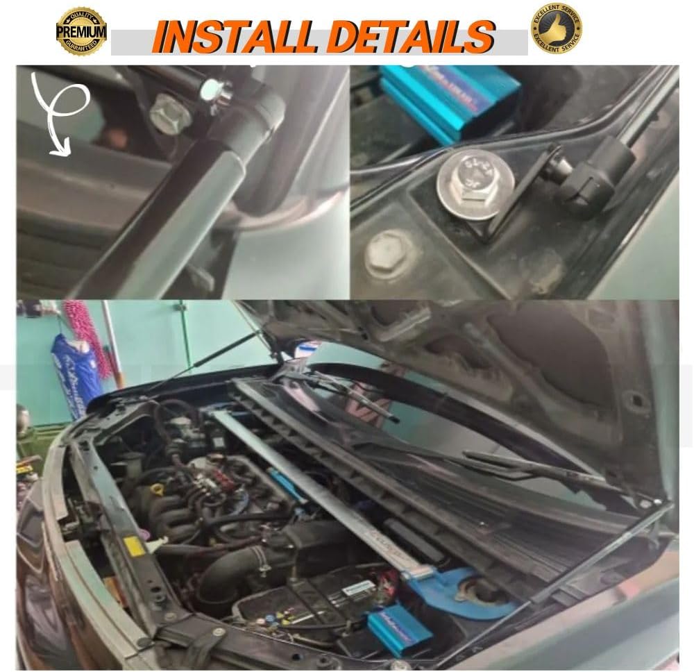 Front Hood Struts Compatible with Scion xB XP30 2000-2005 Shock Lift Supports Bonnet Gas Dampers Springs Kit No-Drill Bolt-on