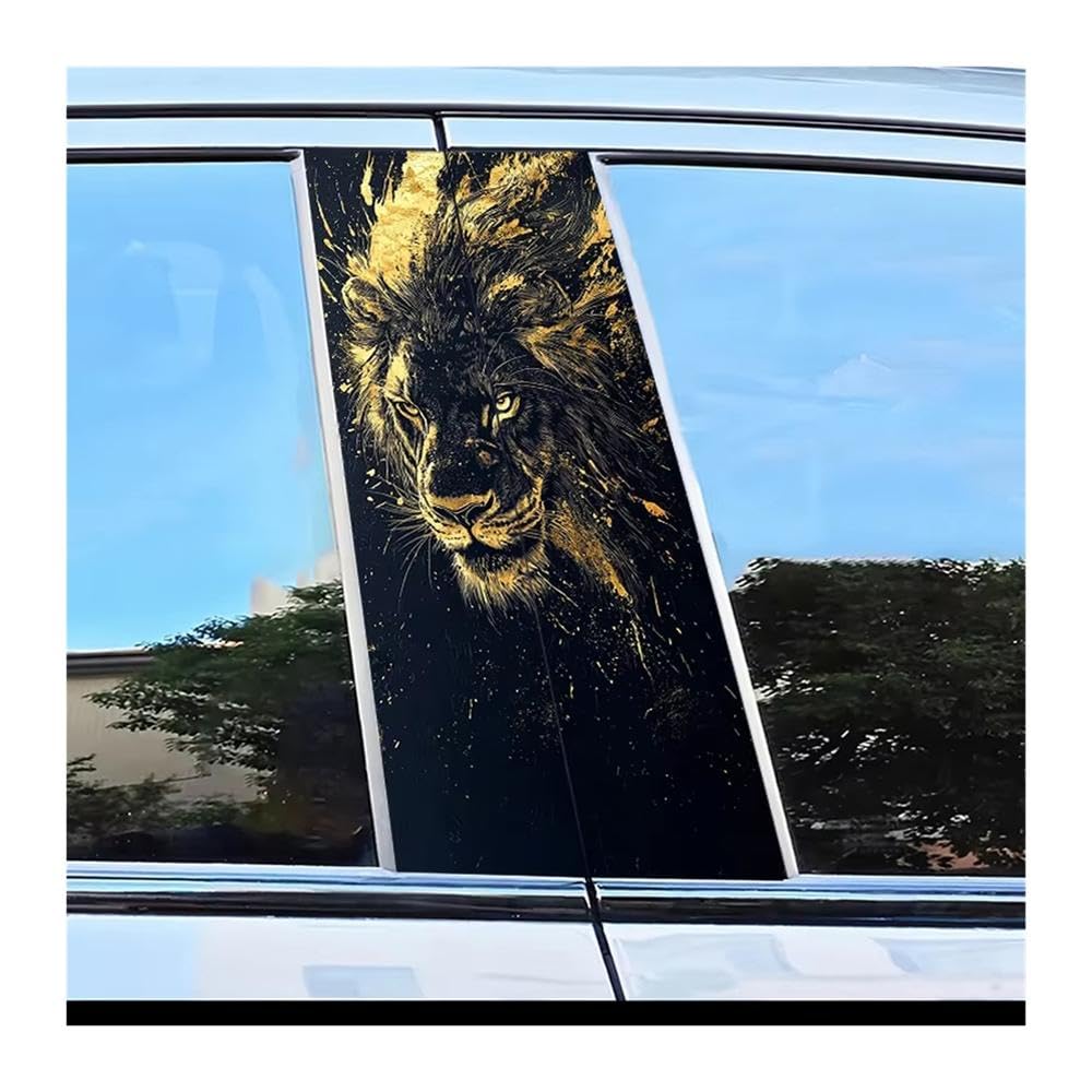 Bertdcx One Color Car Pillar Decals Waterproof Stickers Lion B-Pillar Scratch Protection Auto Parts