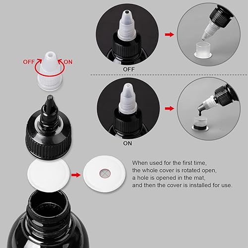 Miniatura 6 de HAWINK Tinta negra del tatuaje 4oz (4.1 fl oz) del pigmento amistoso suministros concentrado negro ti203-120-002