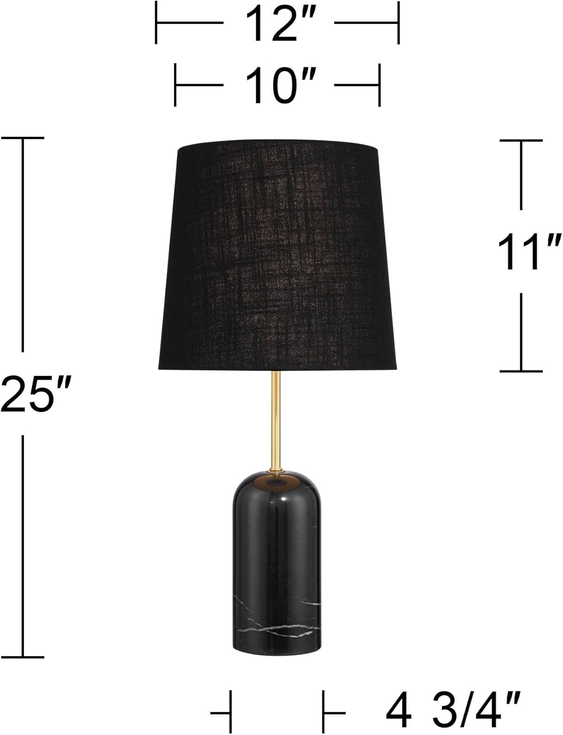 360 Lighting Daleti 25" High Black Marble Table Lamp Set of 2