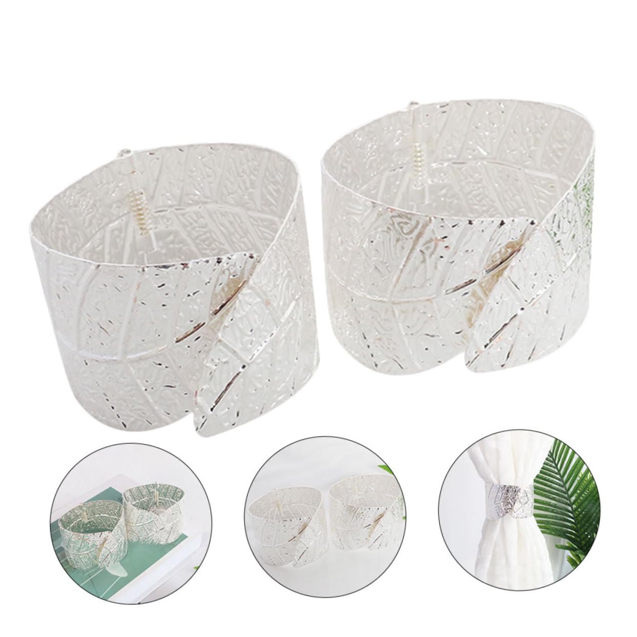 Garneck 2 Set Di Fibbie Per Tende Leggere E Delicate Con Design Creativo A Forma Di Foglia Facili Da Riporre Multiuso 2 Pezzi*2